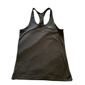 Nike Dri-Fit Black Muscle Pullover Tank Top Swoosh Iconic Shirt Size Large EUC